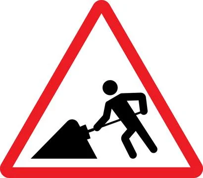 Road construction warning sign. Stock Illustration