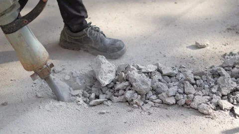 Road Construction Work in Delhi Showing Broken Concrete Surface Stock Footage 326360934