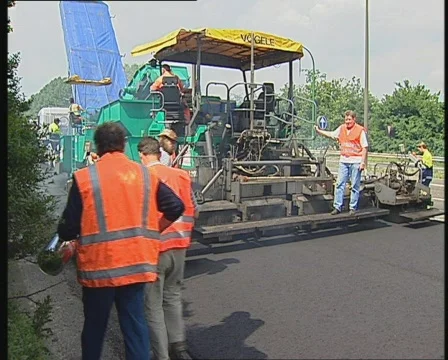 Road construction work Stock Footage 738285