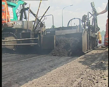 Road construction work Stock Footage 738296