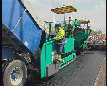 Road construction work Stock Footage 738298