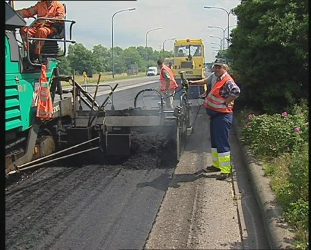 Road construction work Stock Footage 738309