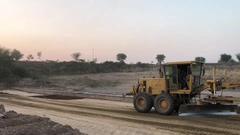 Road Construction Work in Gulberg Green, Islamabad, Pakistan Stock Footage 345080440