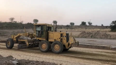 Road Construction Work in Gulberg Green, Islamabad, Pakistan Stock Footage 345080696