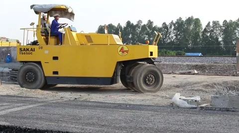 Road construction worker Stock Footage 58625632