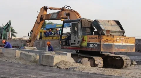 Road construction worker Stock Footage 58625728
