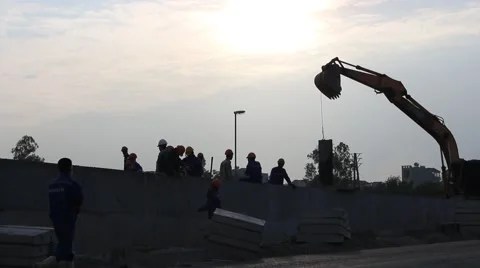 Road construction worker Stock Footage 58625790