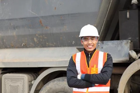 Road construction worker Stock Photos