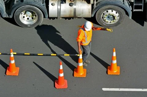 Road construction worker Stock Photos
