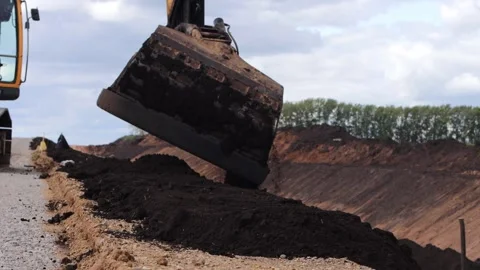 Road construction works. Video stock 248914877