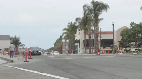Road Constrution in Dana Point, California Stock Footage 50413571