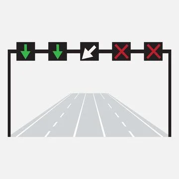 Road with control signals Stock Illustration