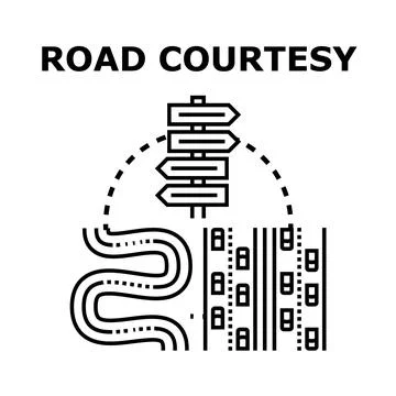 Road courtesy concept choosing driving directions illustration Stock Illustration
