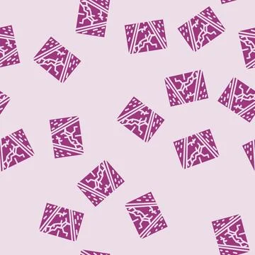 Road crack disaster glyph vector seamless pattern Stock Illustration