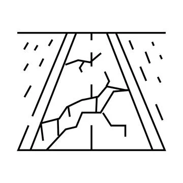 Road crack disaster line icon vector illustration Ilustración de archivo