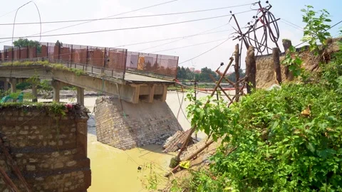 Road cracks caused by earthquake Stock Footage 321041060