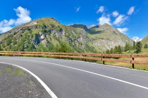 Road crossing the mountain Stock Photos