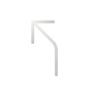 Road curves to left arrow flat gradient two-color ui icon 스톡 일러스트
