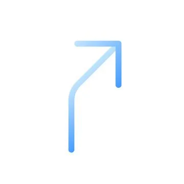Road curves to right arrow flat gradient two-color ui icon Stock Illustration