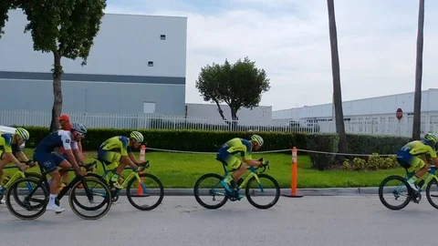 Road Cycling Side View Panorama Sports Action Stock Footage 104773734