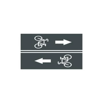 Road for cyclists icon, flat style Stock Illustration