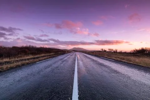 Road at dawn Stock Photos