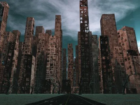 Road to dead city Stock Illustration
