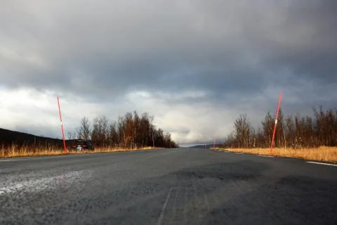 Road in a dead landscape 库存照片