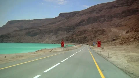 Road of  the Dead Sea Stock Footage 10939691