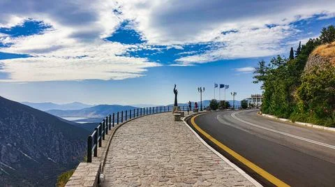 Road to Delphi, Greece Stock Photos