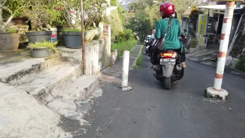 The road descends before the bridge Stock Footage 198313893