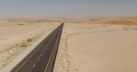 A road in the Desert - Aerial Stock Footage 112987009