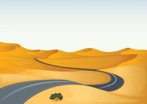 Road in a desert Stock Illustration