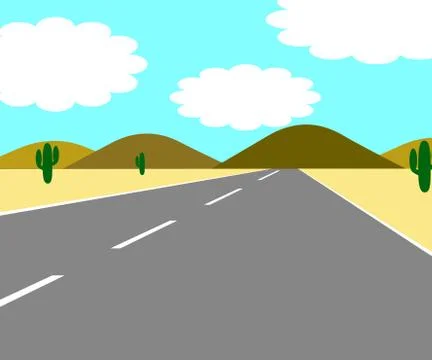 Road desert Stock Illustration