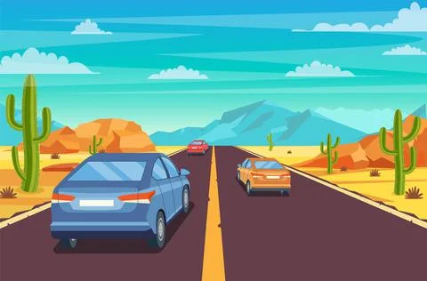 Road in desert Stock Illustration