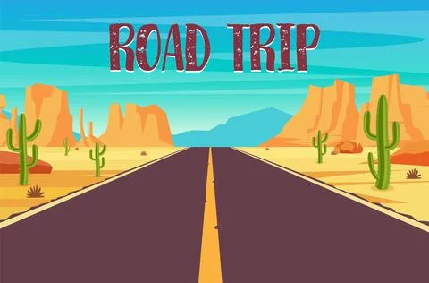 Road in desert Illustrazione stock