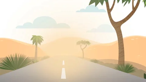 A road in the desert. Perspective. Animation. Speed. Stock Footage 239910350