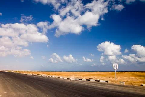 The road in the desert Stock Photos
