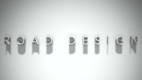 Road Design 3D title animation with shadows on a white background Stock Footage 296504203