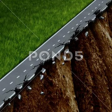 Road destruction Stock Illustration