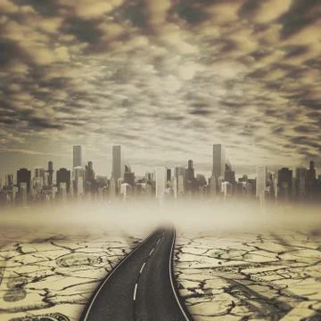 Road to the devils city, abstract backgrounds Ilustração Stock