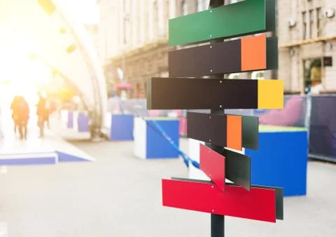 Road direction pointer with space for text Stock Photos