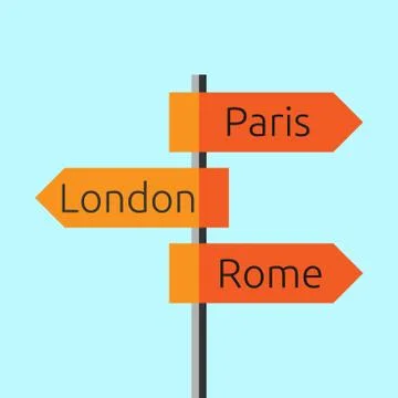 Road direction sign Stock Illustration