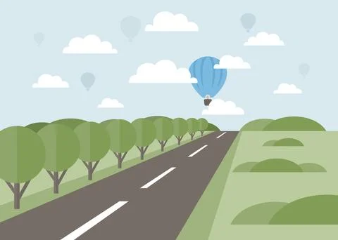 Road into the distance Stock Illustration
