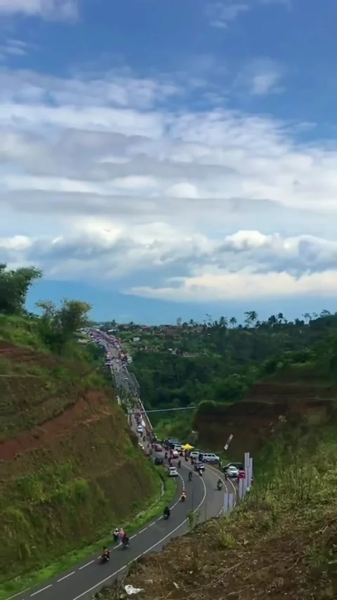 The road that divides the hill Stock Footage 213935160