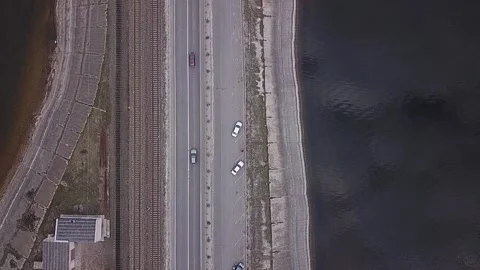 Road dividing the sea Video stock 151476105