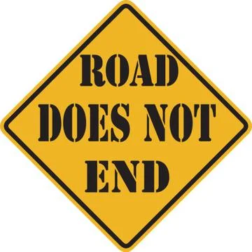 Road does not end sign isolated Stock Illustration
