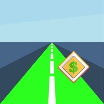 Road with a dollar sign Stockillustratie