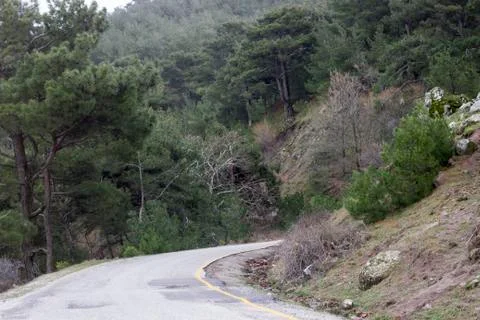 A Road Down to the Mountain Foto stock