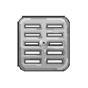Road drainage grate pixel art vector illustration Stock Illustration